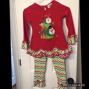 Rare Editions 2 piece Christmas outfit size 6